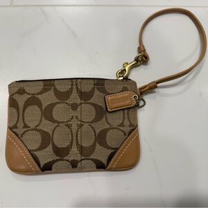 Genuine Coach Tan Leather Wristlet